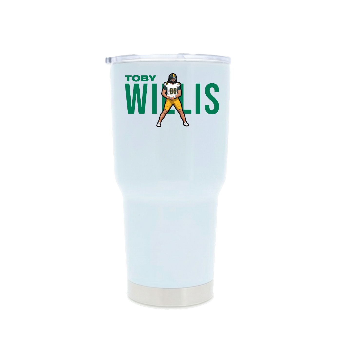 30oz Stainless Steel Tumbler — Player Name in White