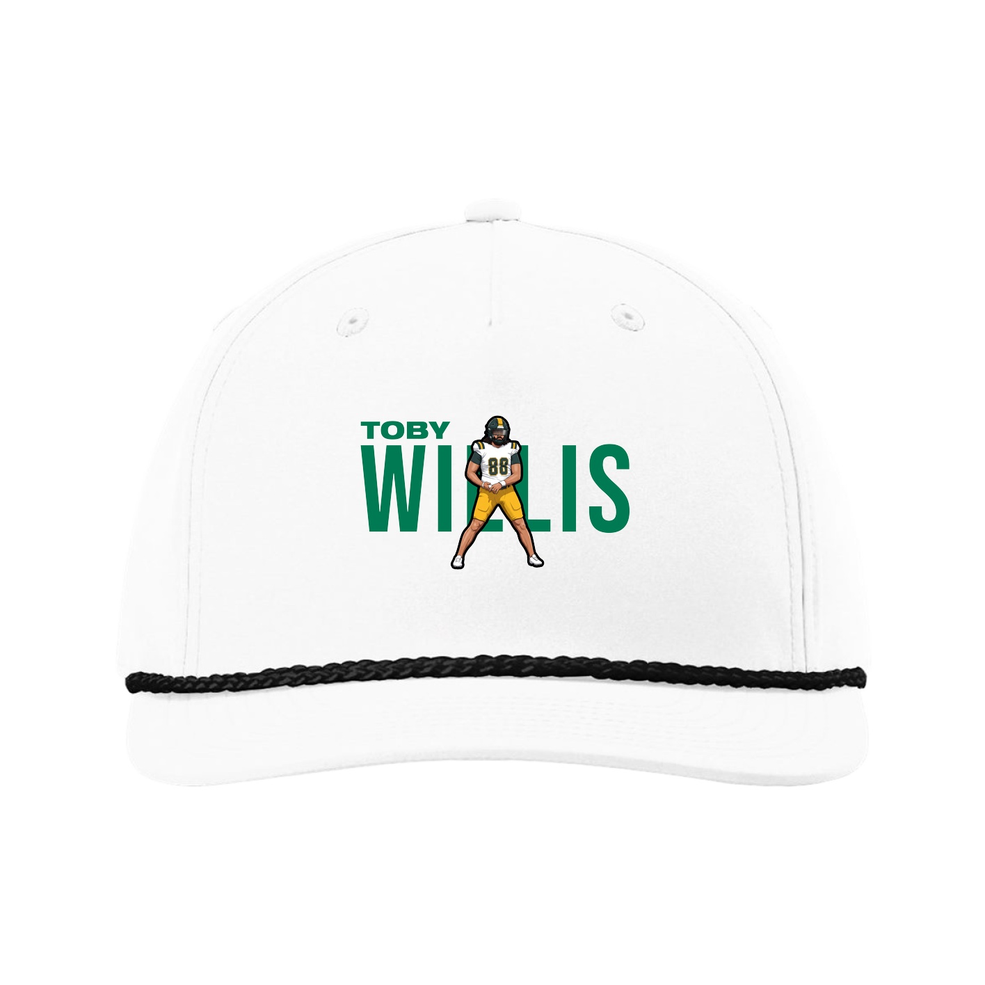 Five-Panel Classic Rope Cap — Player Name in White