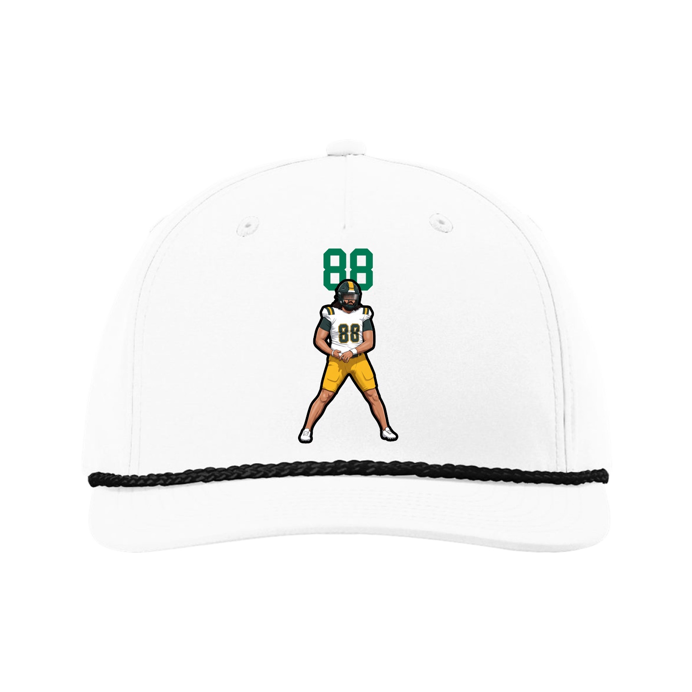 Five-Panel Classic Rope Cap — Number Top in White