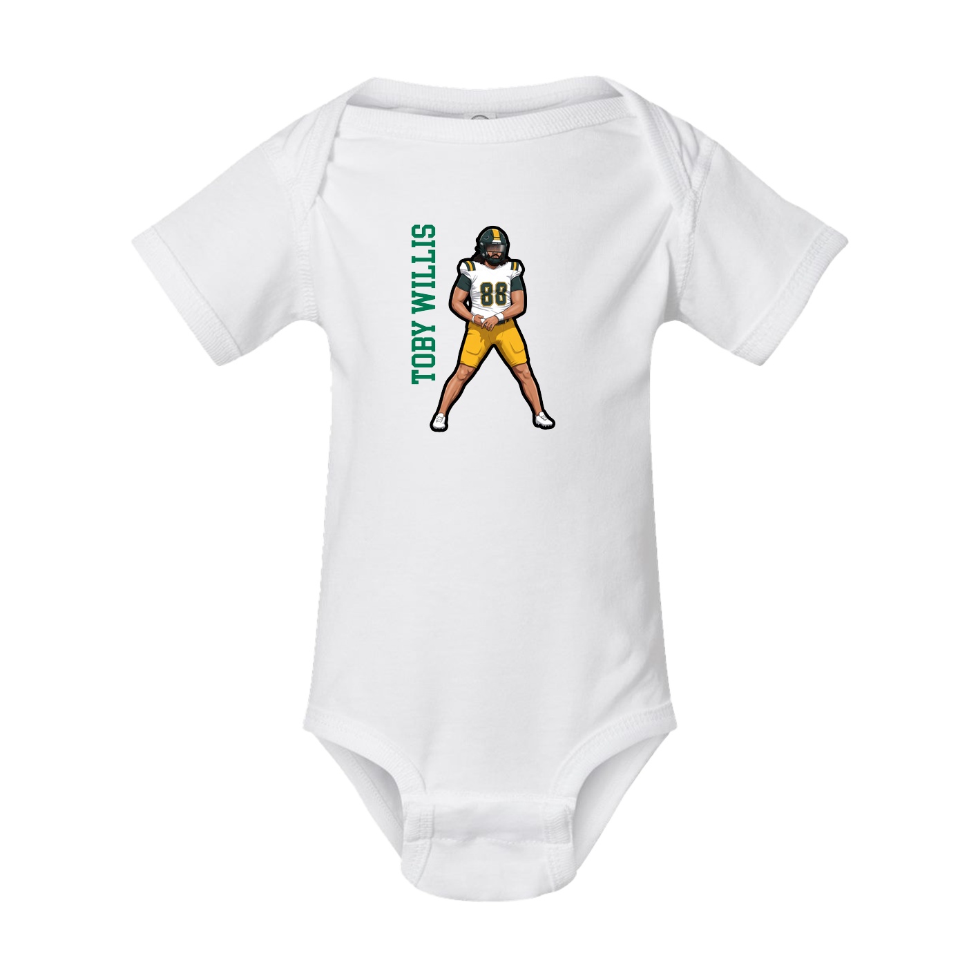 Baby Onesie — Name Vertical in White