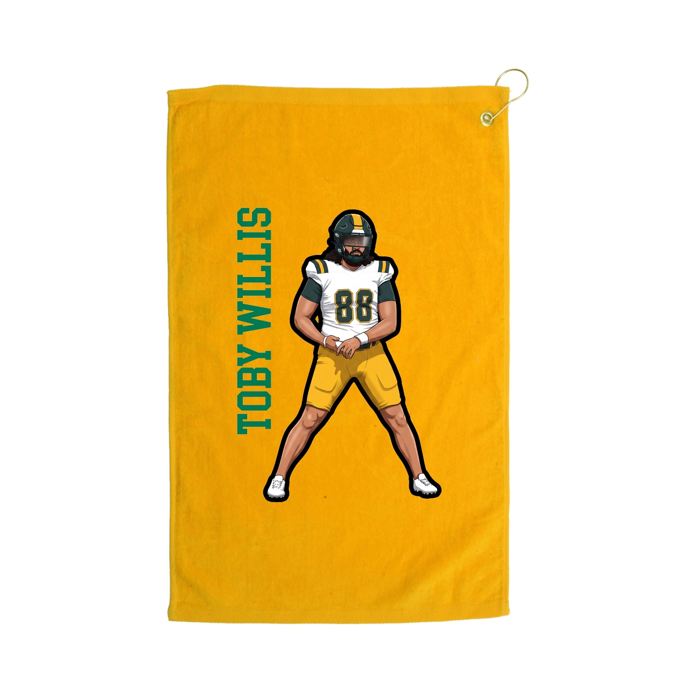 Golf Towel — Name Vertical in Gold