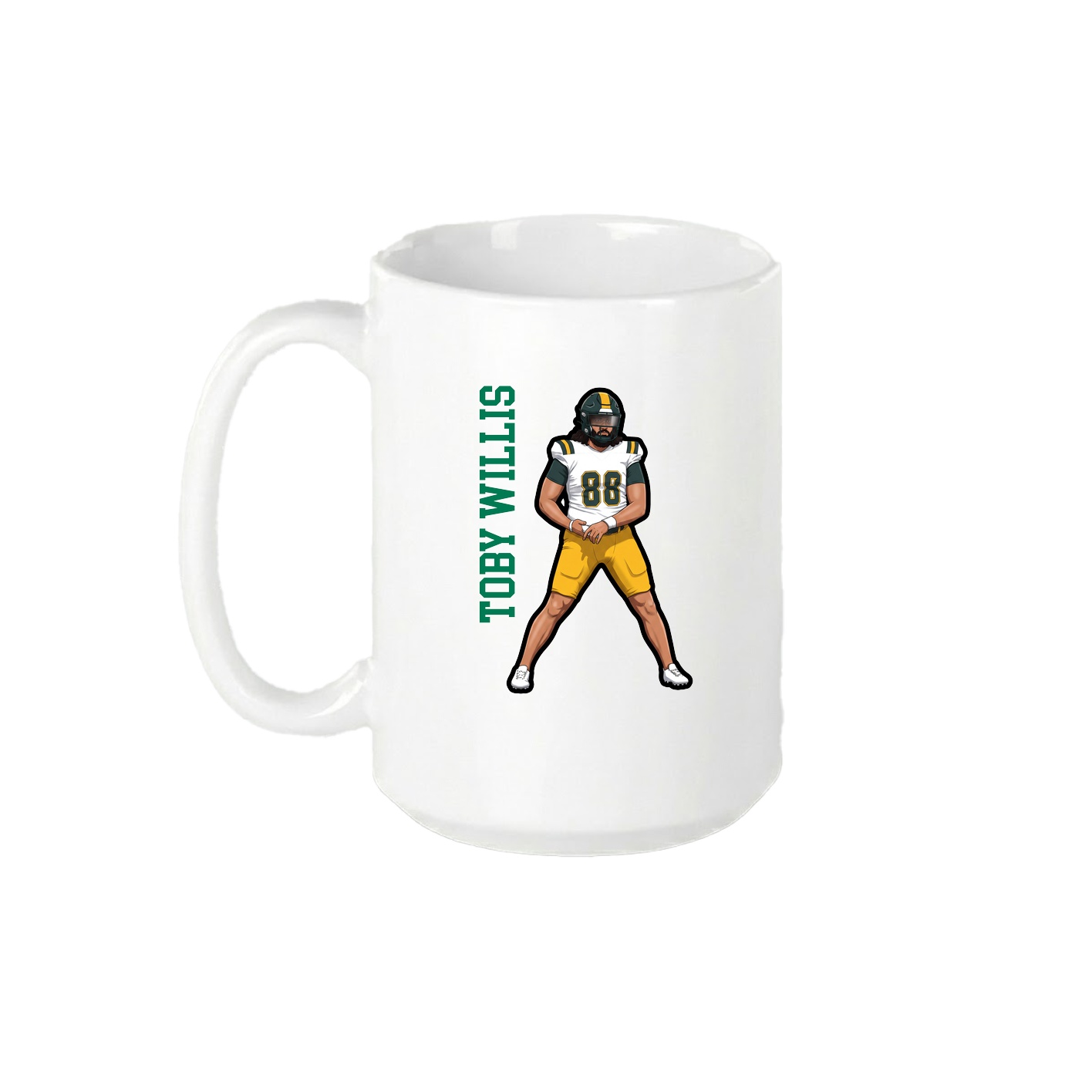 15oz Coffee Mug — Name Vertical in White