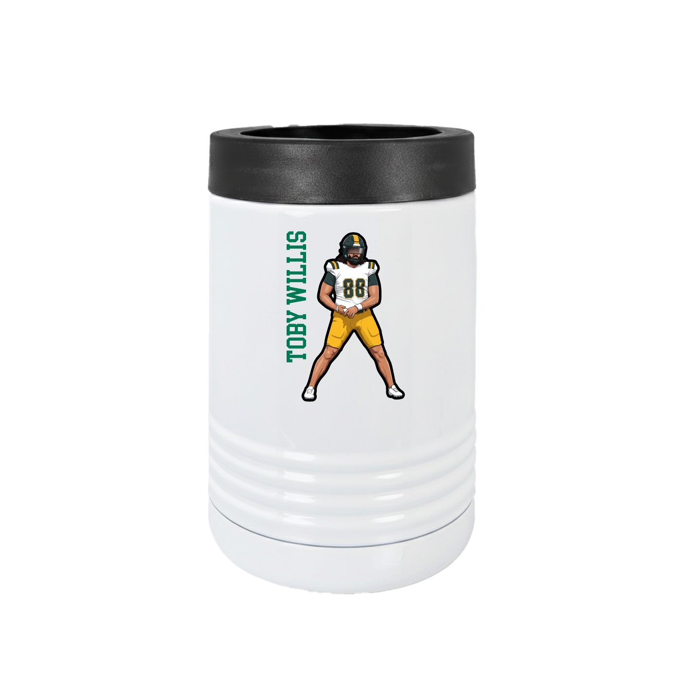 Beverage Holder — Name Vertical in White