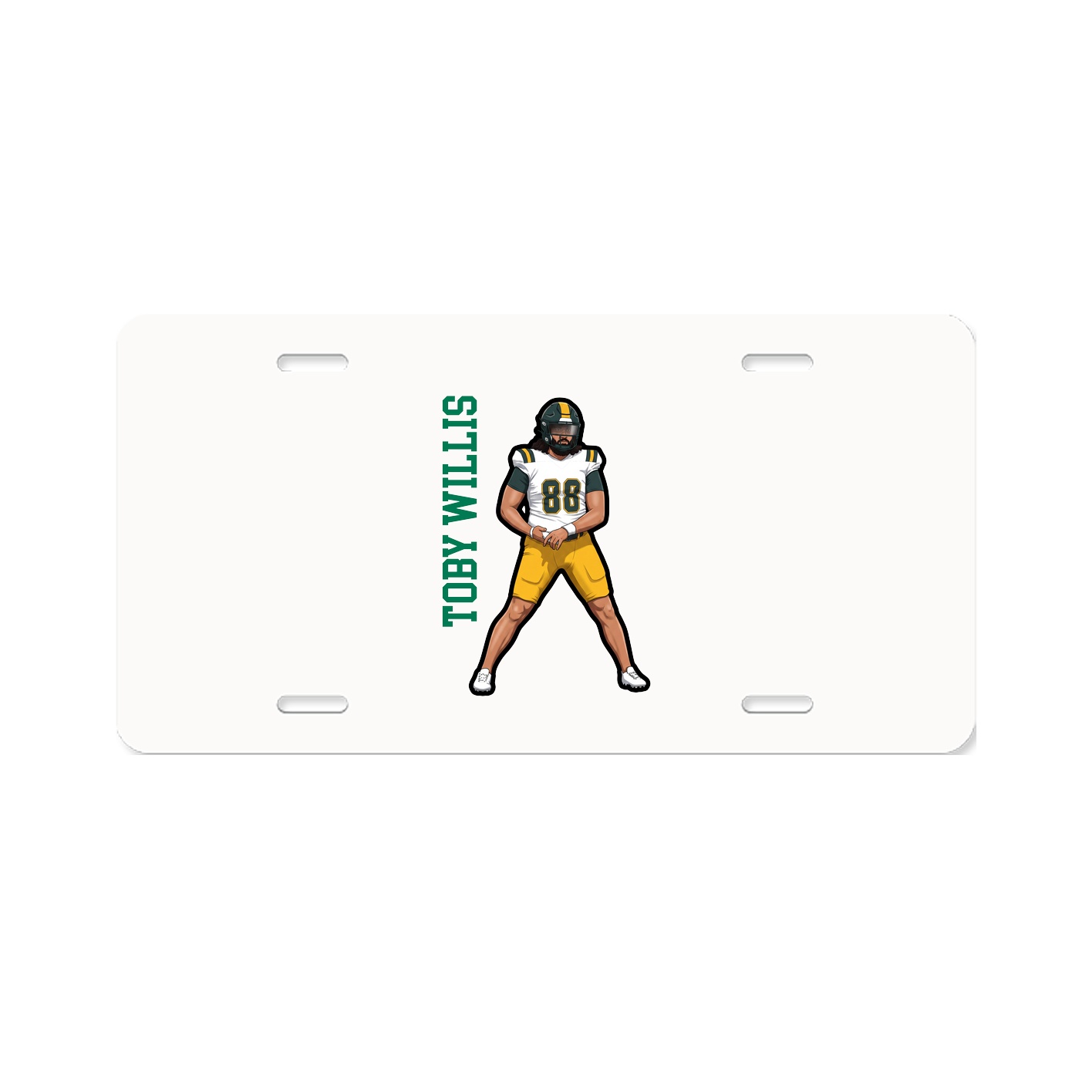 License Plate — Name Vertical in Classic