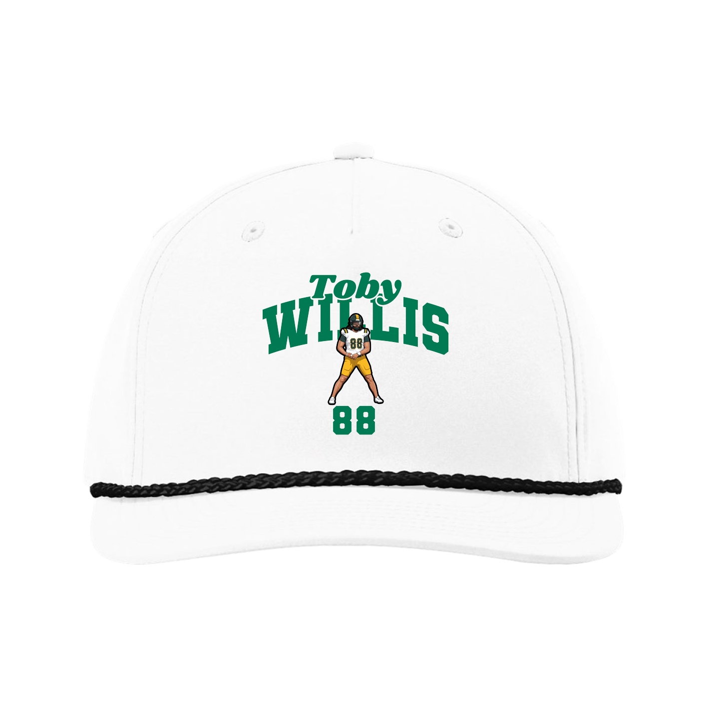 Five-Panel Classic Rope Cap — Signature Arch in White