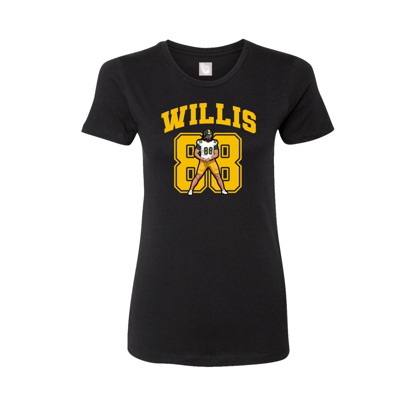 Fitted Women's Tee — Number in Black