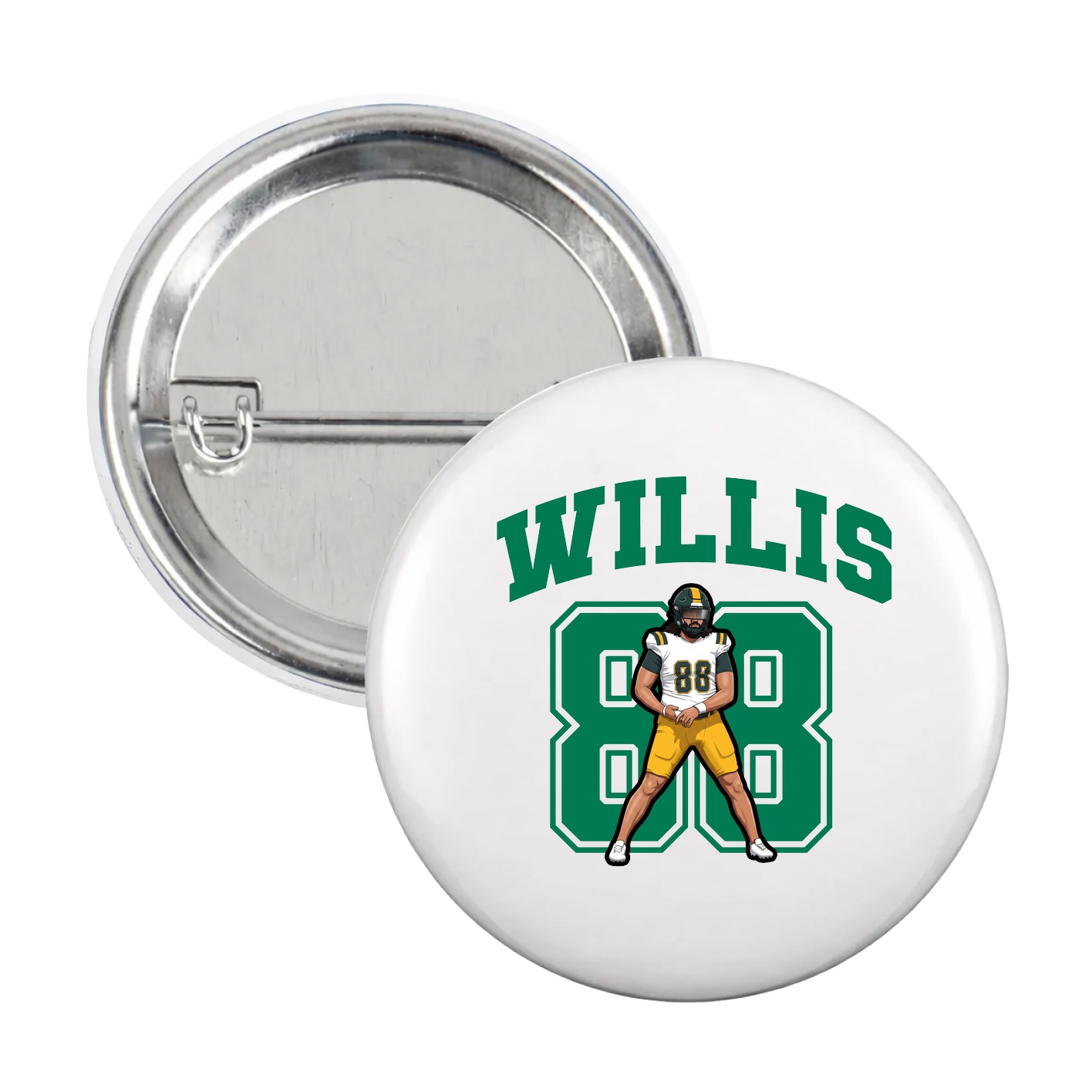 Game Day Button — Number in White
