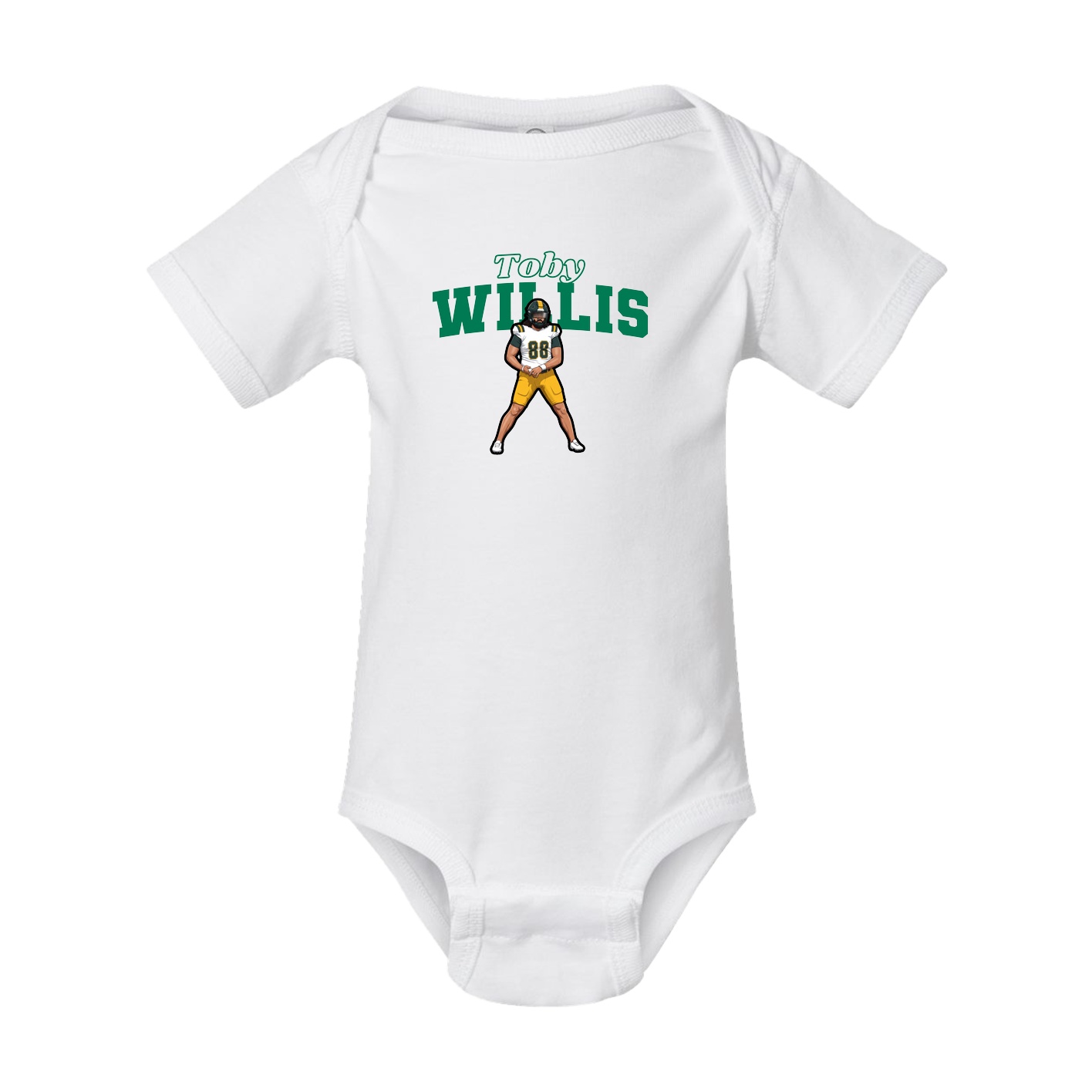 Baby Onesie — Name Arch in White