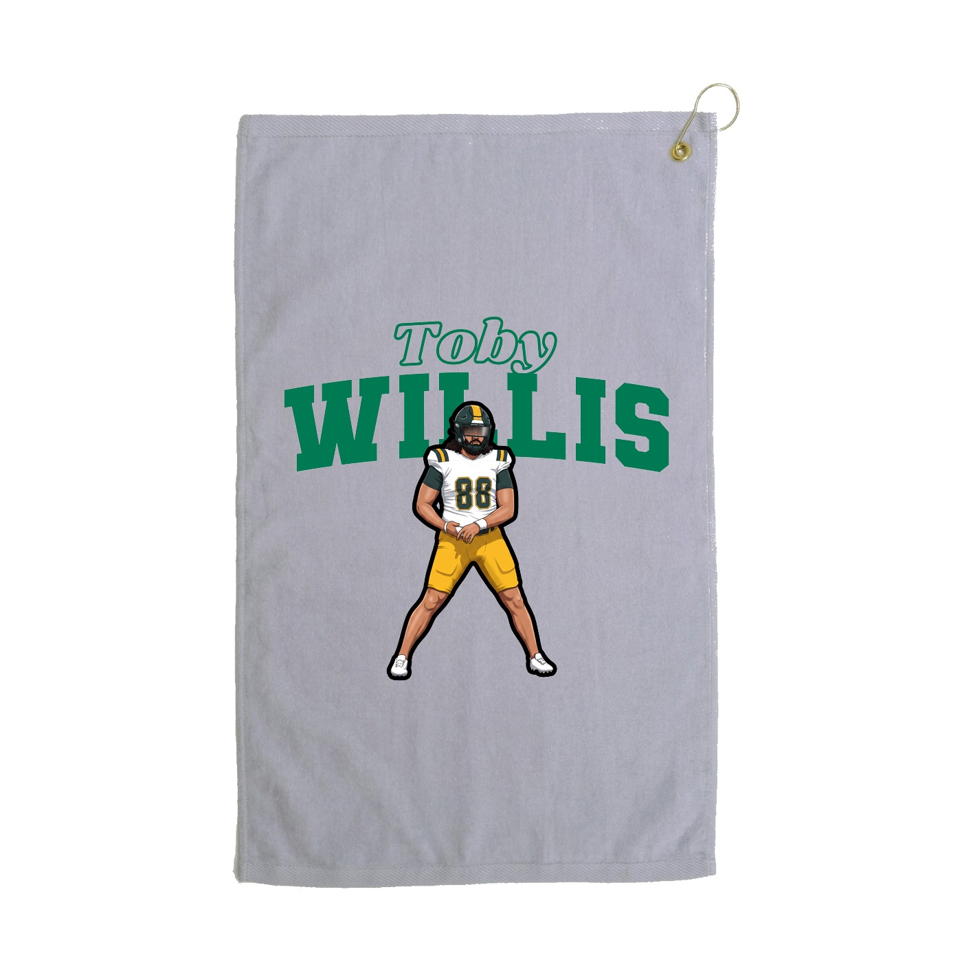Golf Towel — Name Arch in Grey