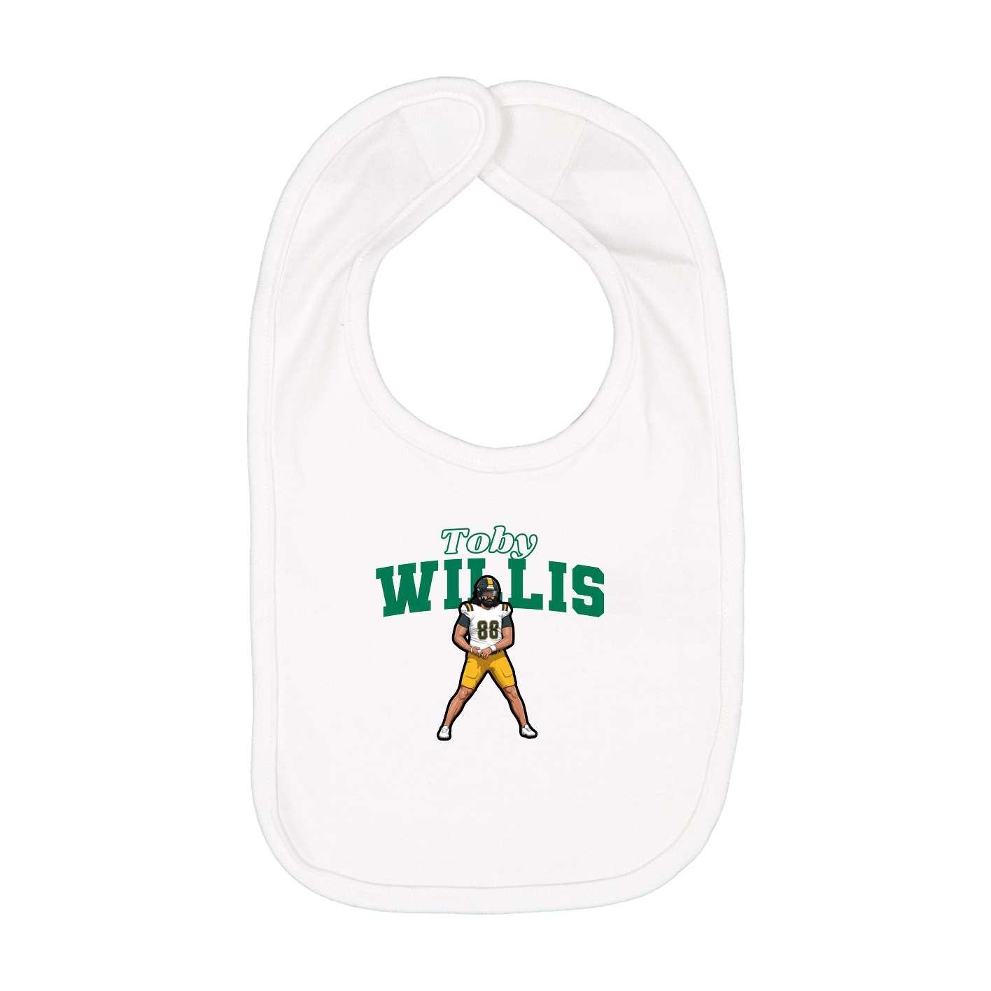 Infant Bib — Name Arch in White