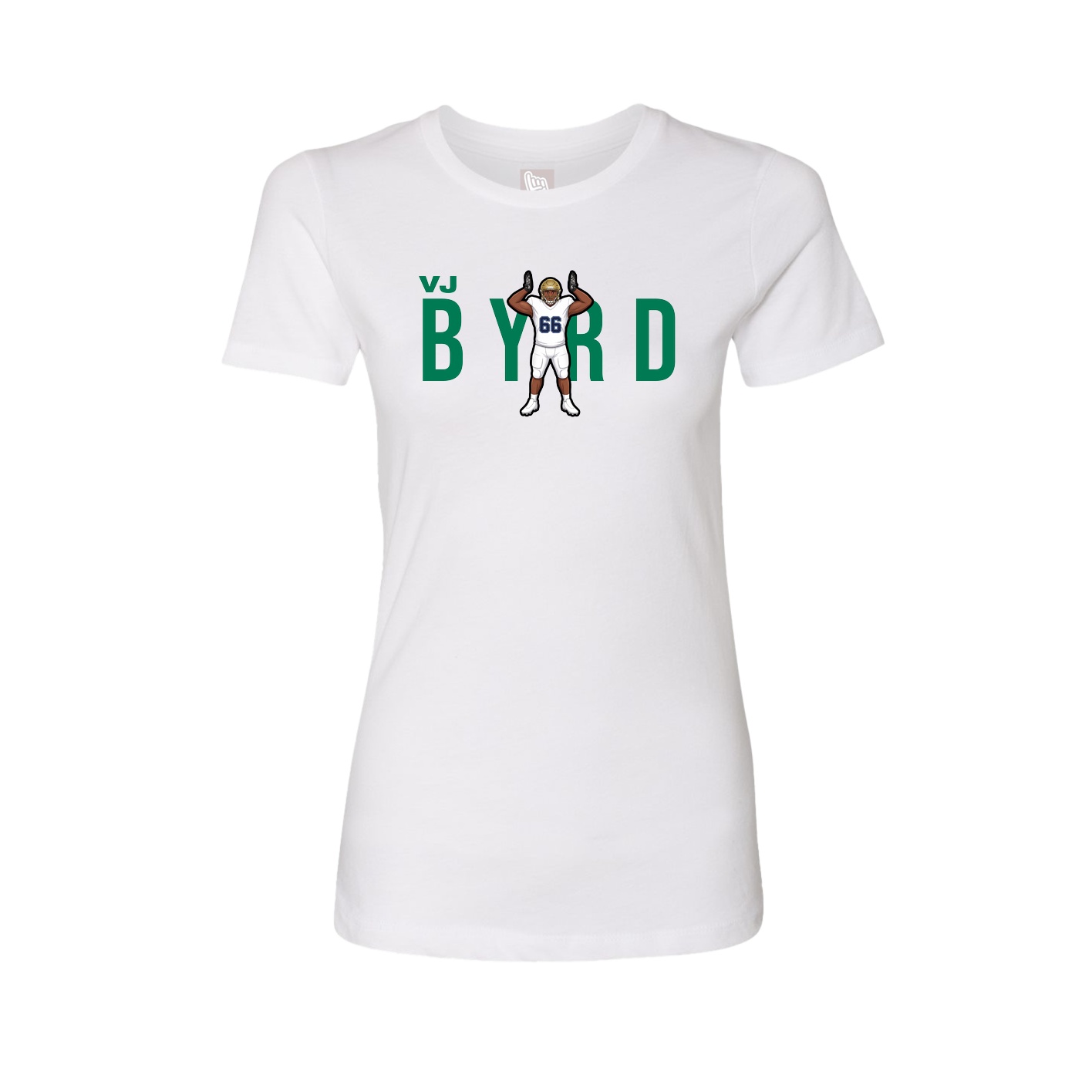 Fitted Women's Tee — Player Name in White