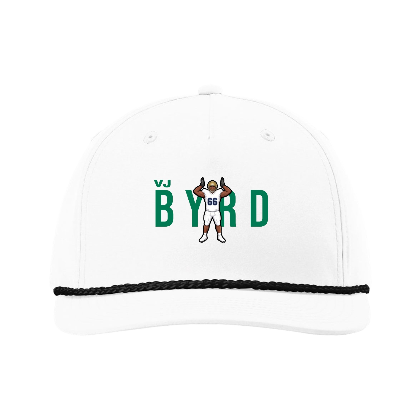 Five-Panel Classic Rope Cap — Player Name in White