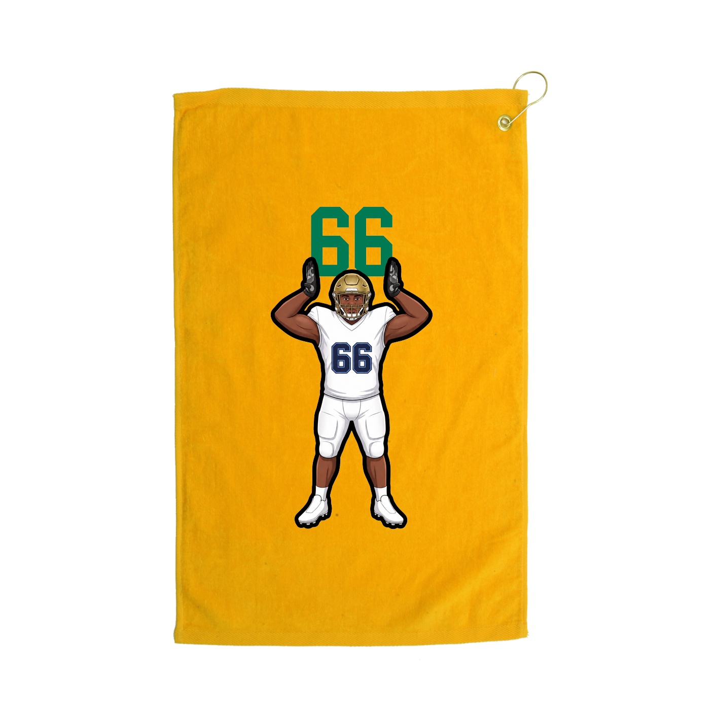 Golf Towel — Number Top in Gold