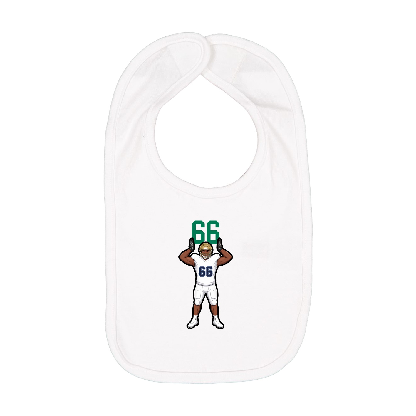 Infant Bib — Number Top in White