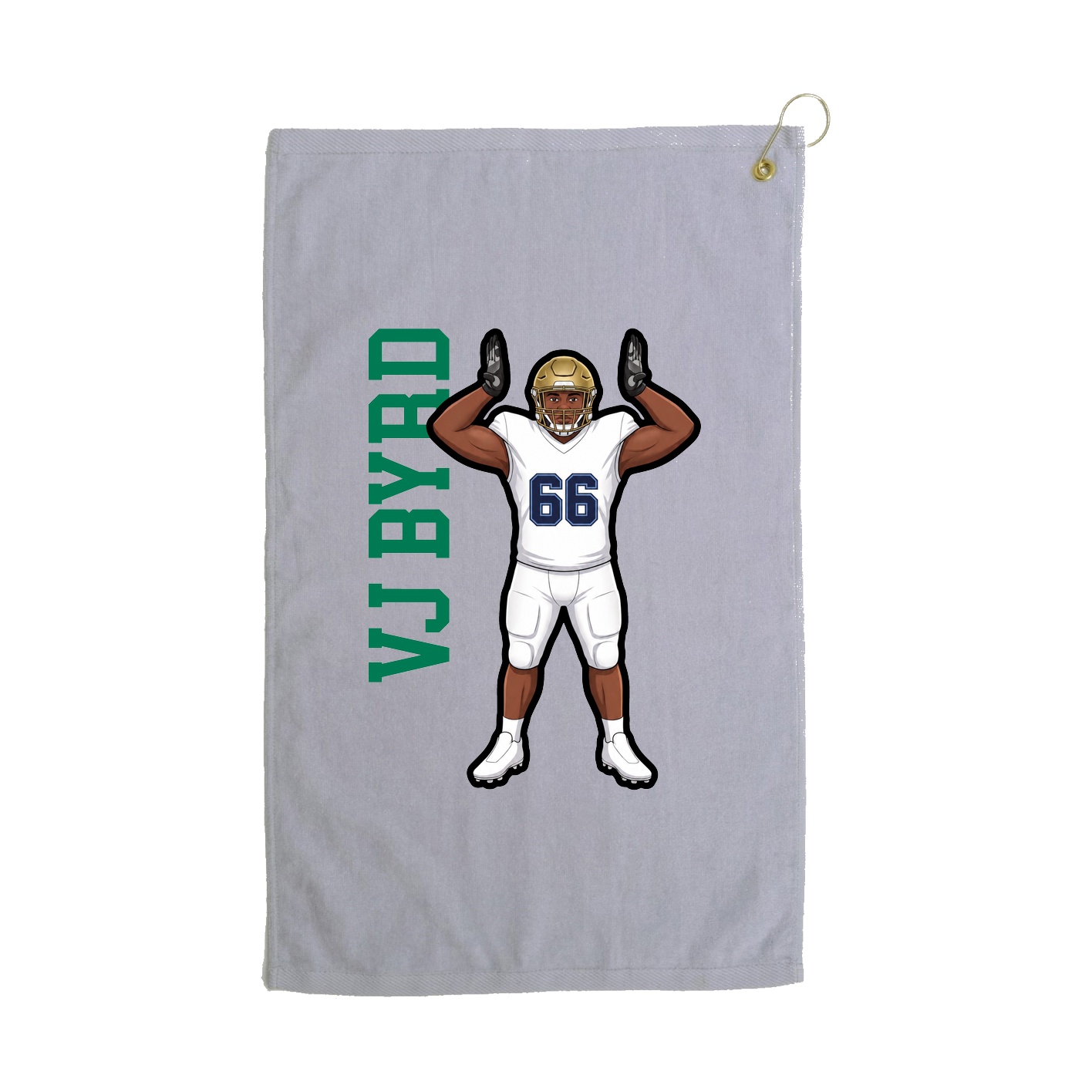 Golf Towel — Name Vertical in Grey