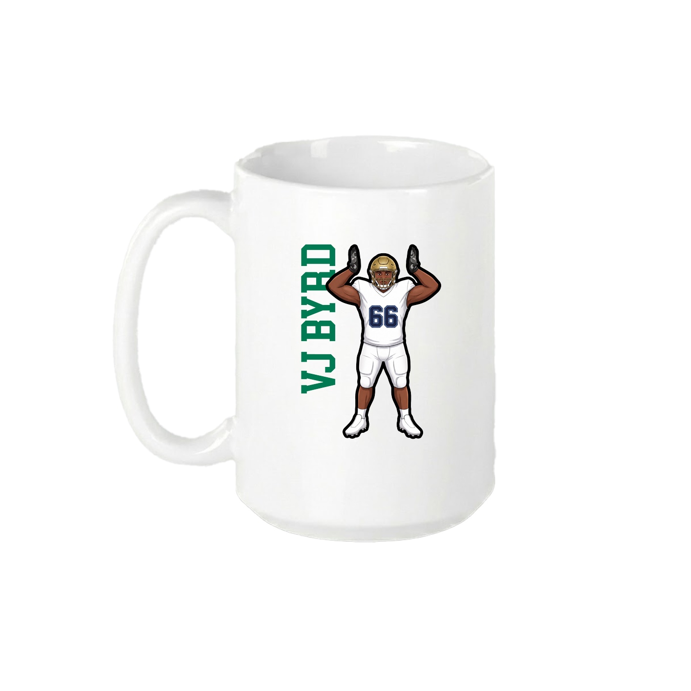 15oz Coffee Mug — Name Vertical in White