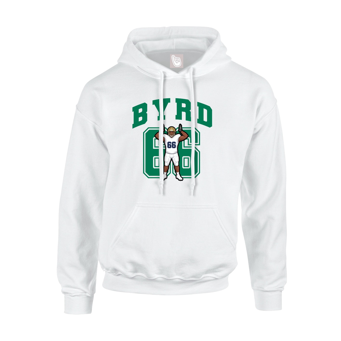 Youth Hoodie — Number in White