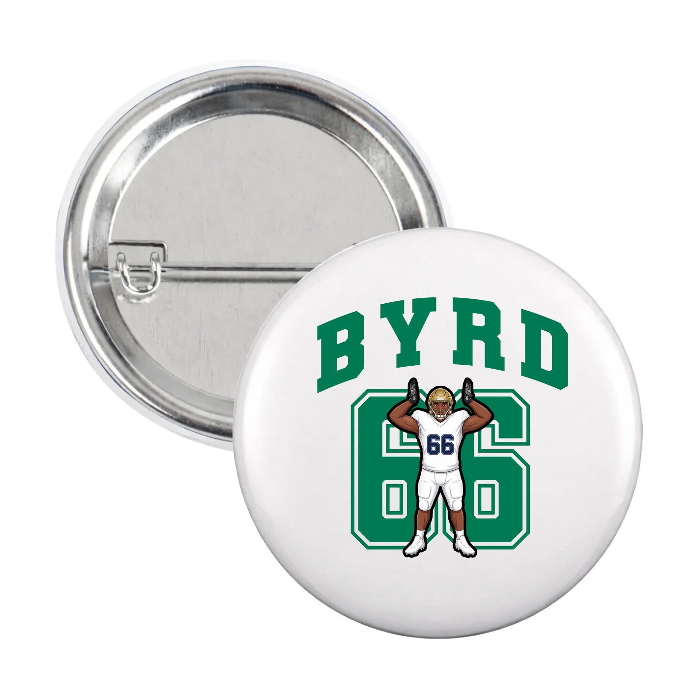 Game Day Button — Number in White