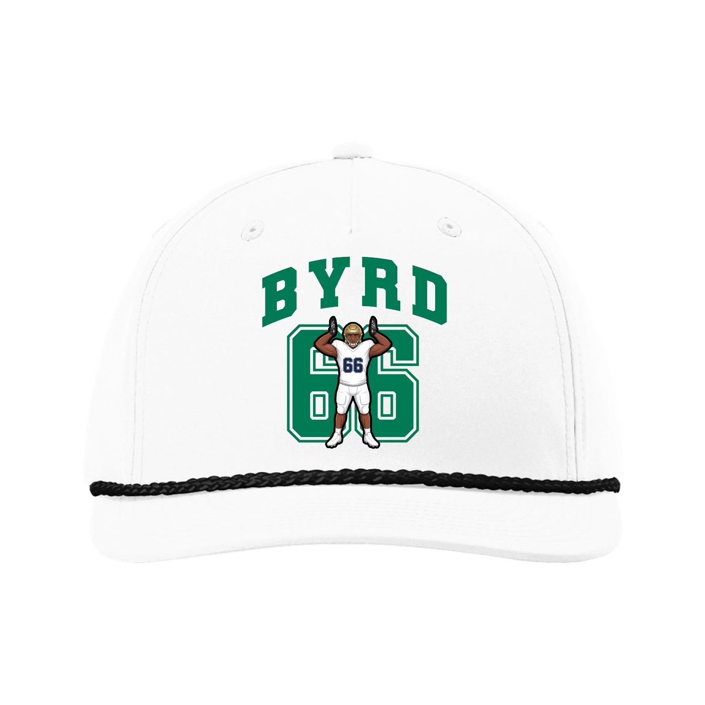 Five-Panel Classic Rope Cap — Number in White