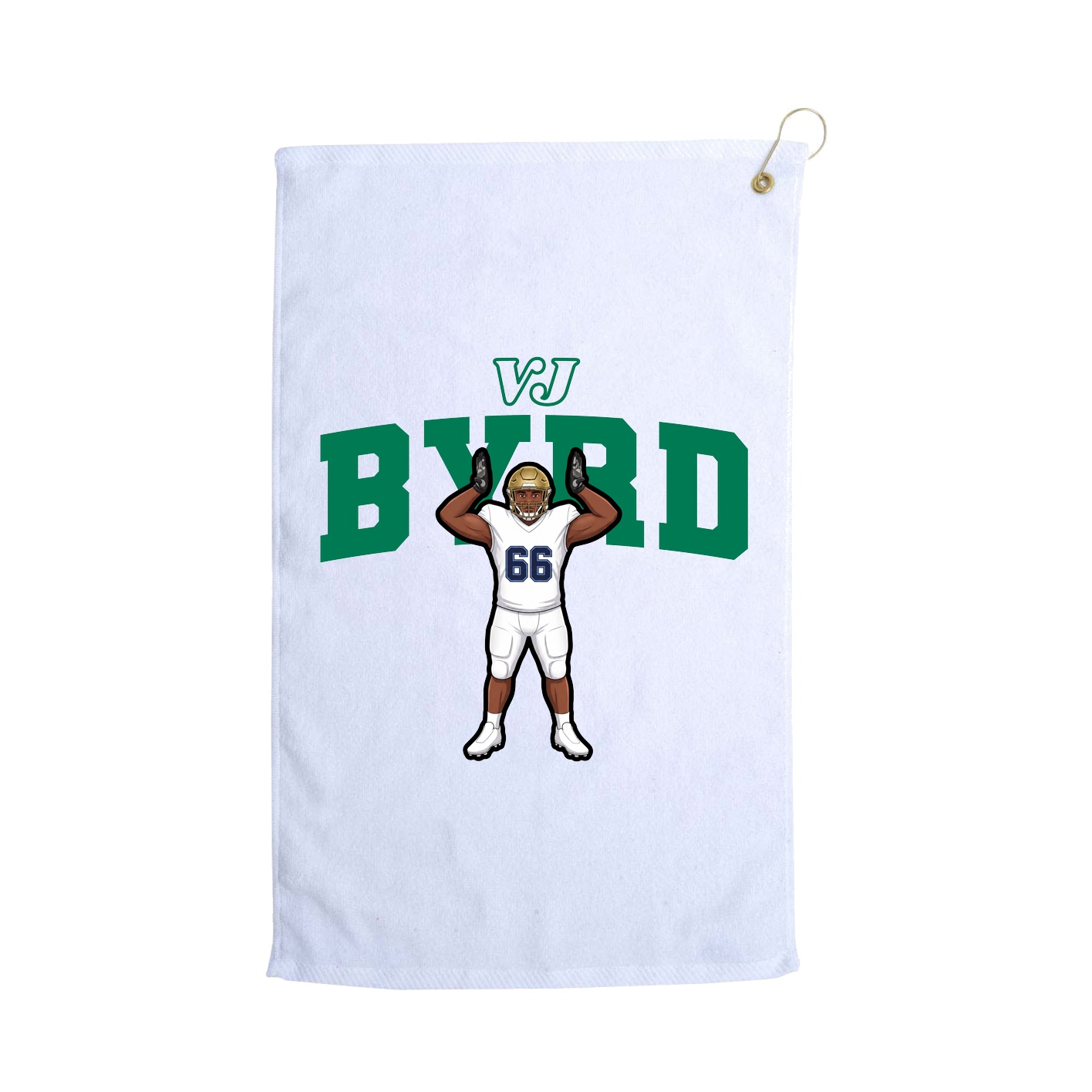 Golf Towel — Name Arch in White