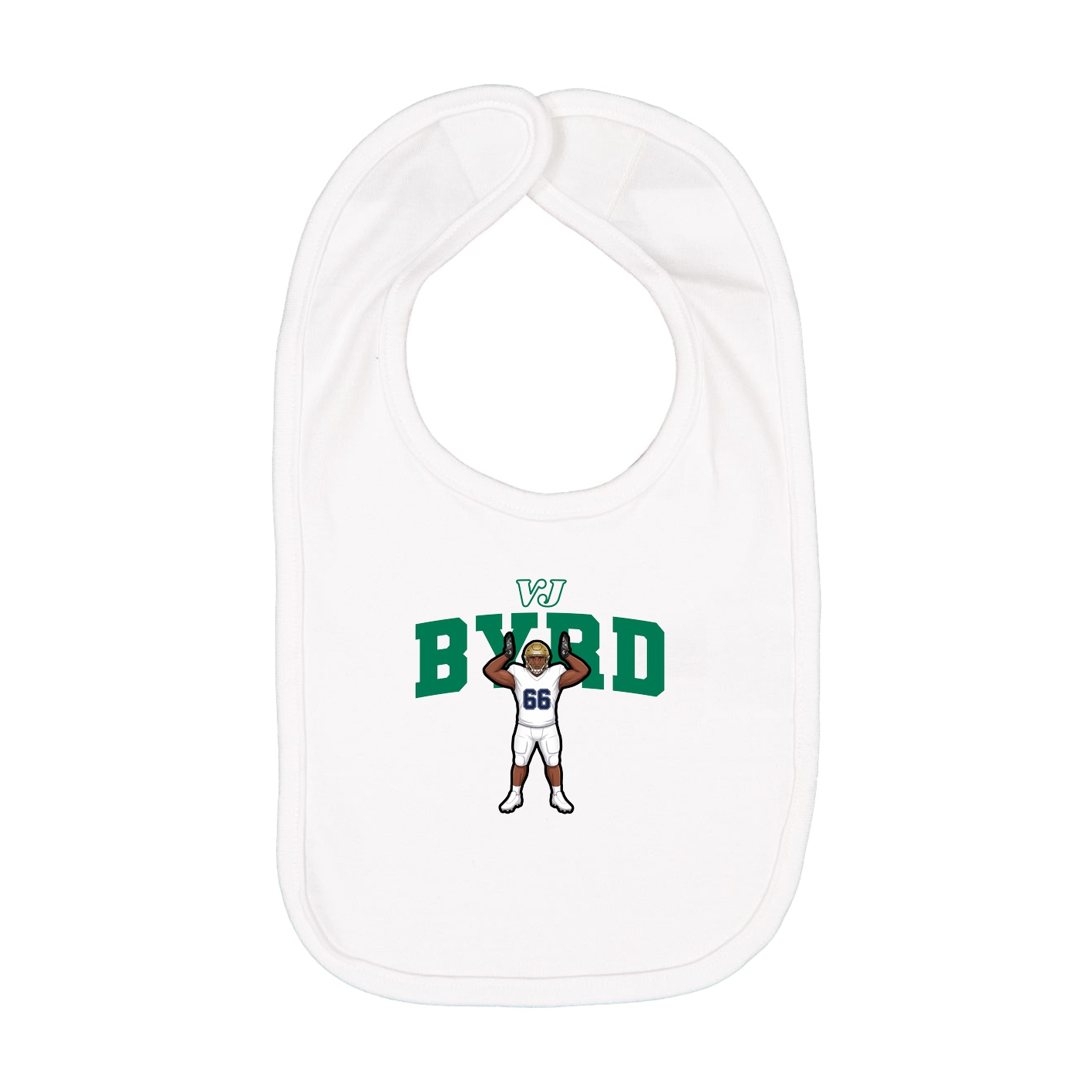 Infant Bib — Name Arch in White