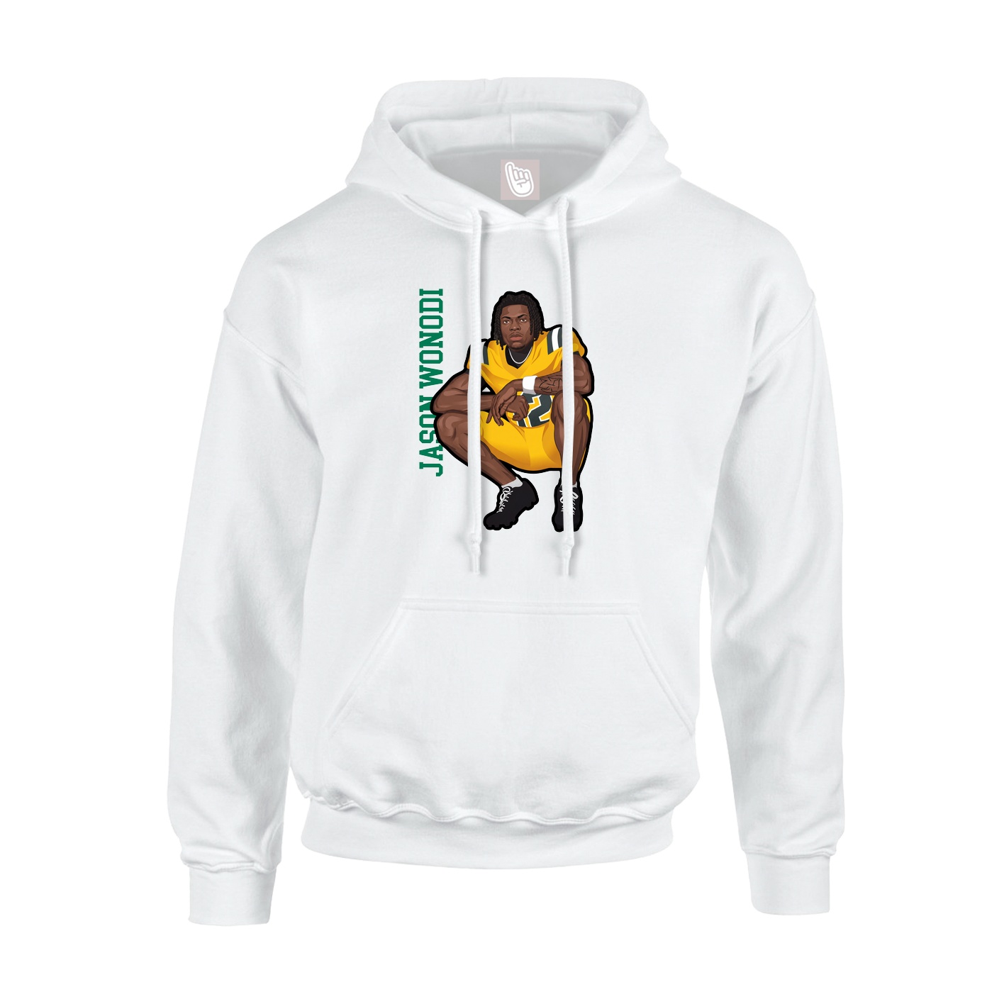 Youth Hoodie — Name Vertical in White