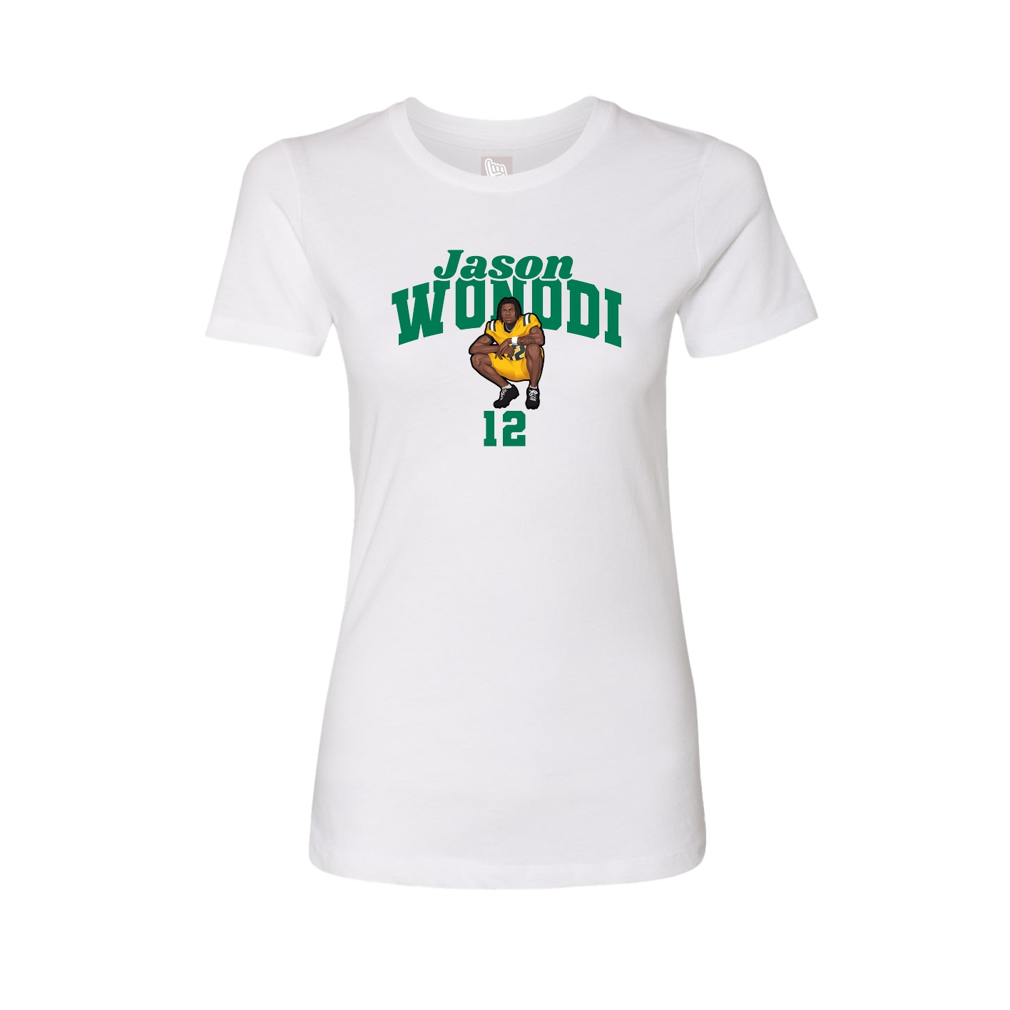 Fitted Women's Tee — Signature Arch in White