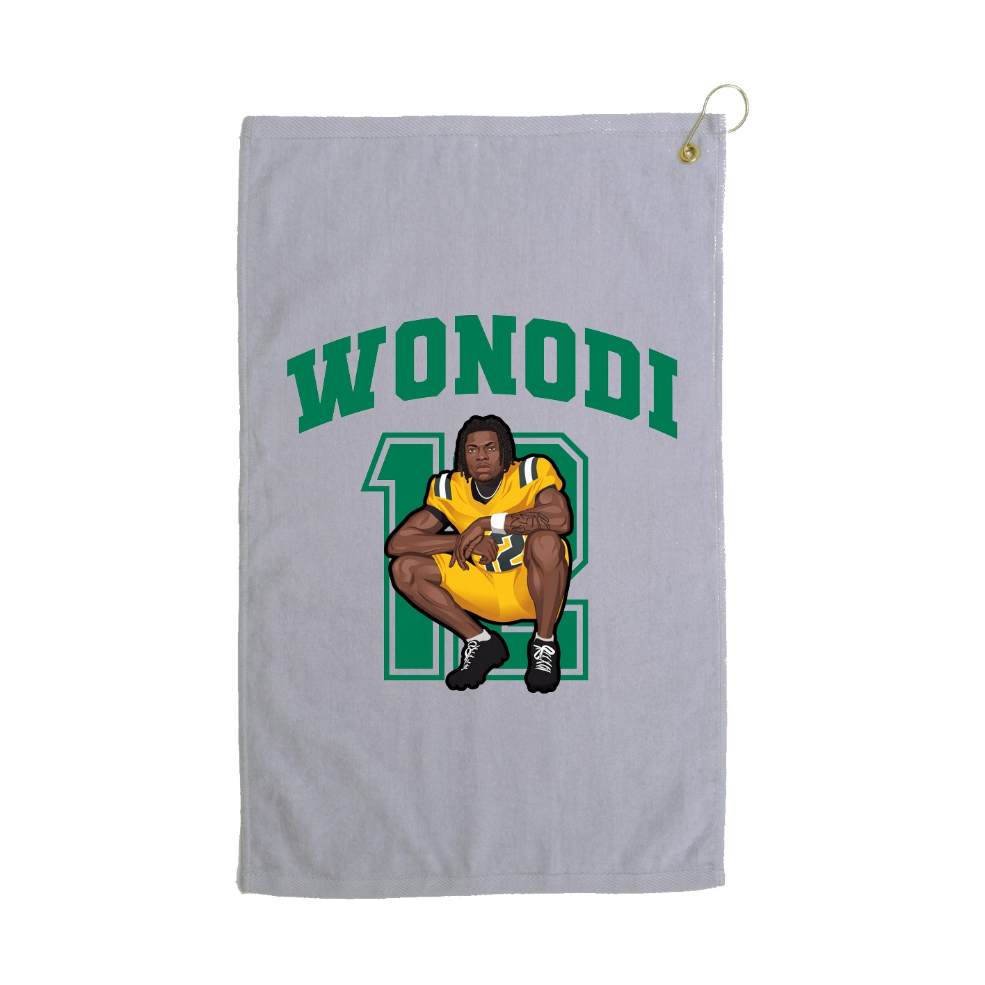 Golf Towel — Number in Grey