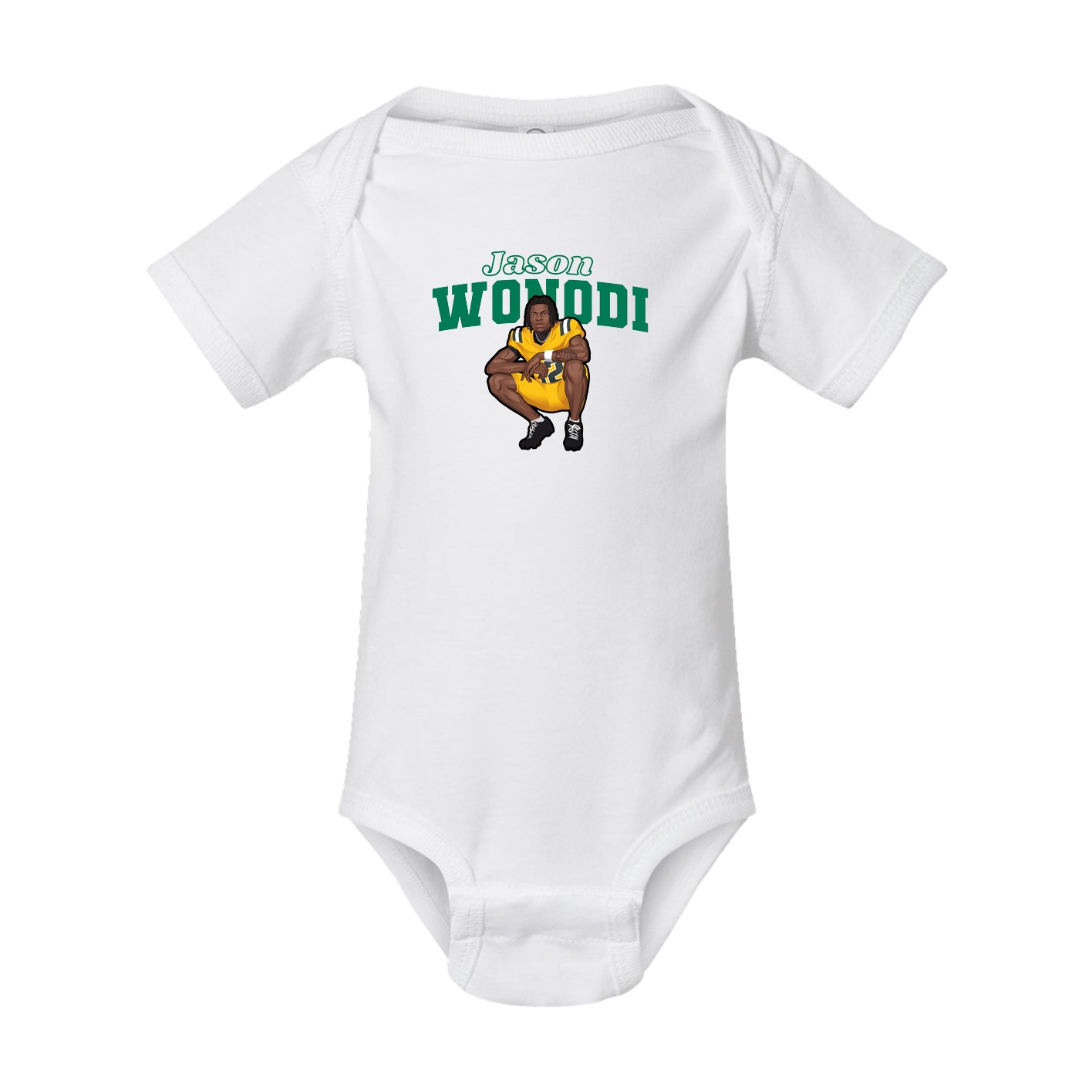 Baby Onesie — Name Arch in White