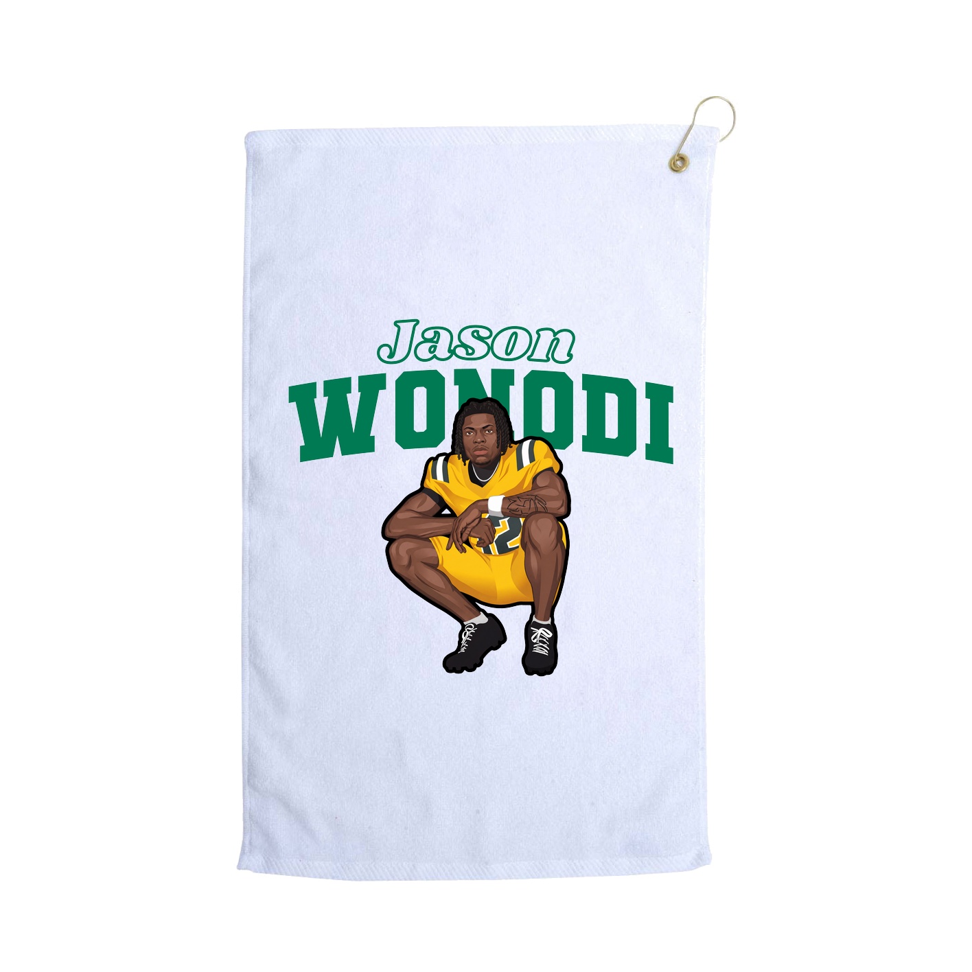 Golf Towel — Name Arch in White