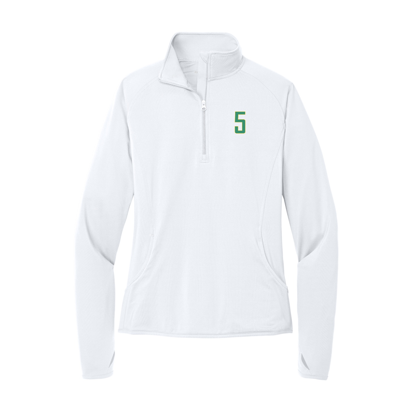 Women's Q-Zip Pullover — Front Shirsy in White