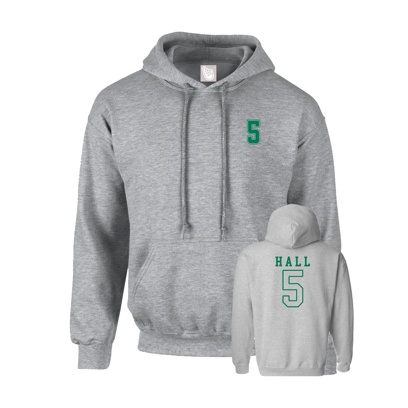 Youth Hoodie — Chest Back in Grey
