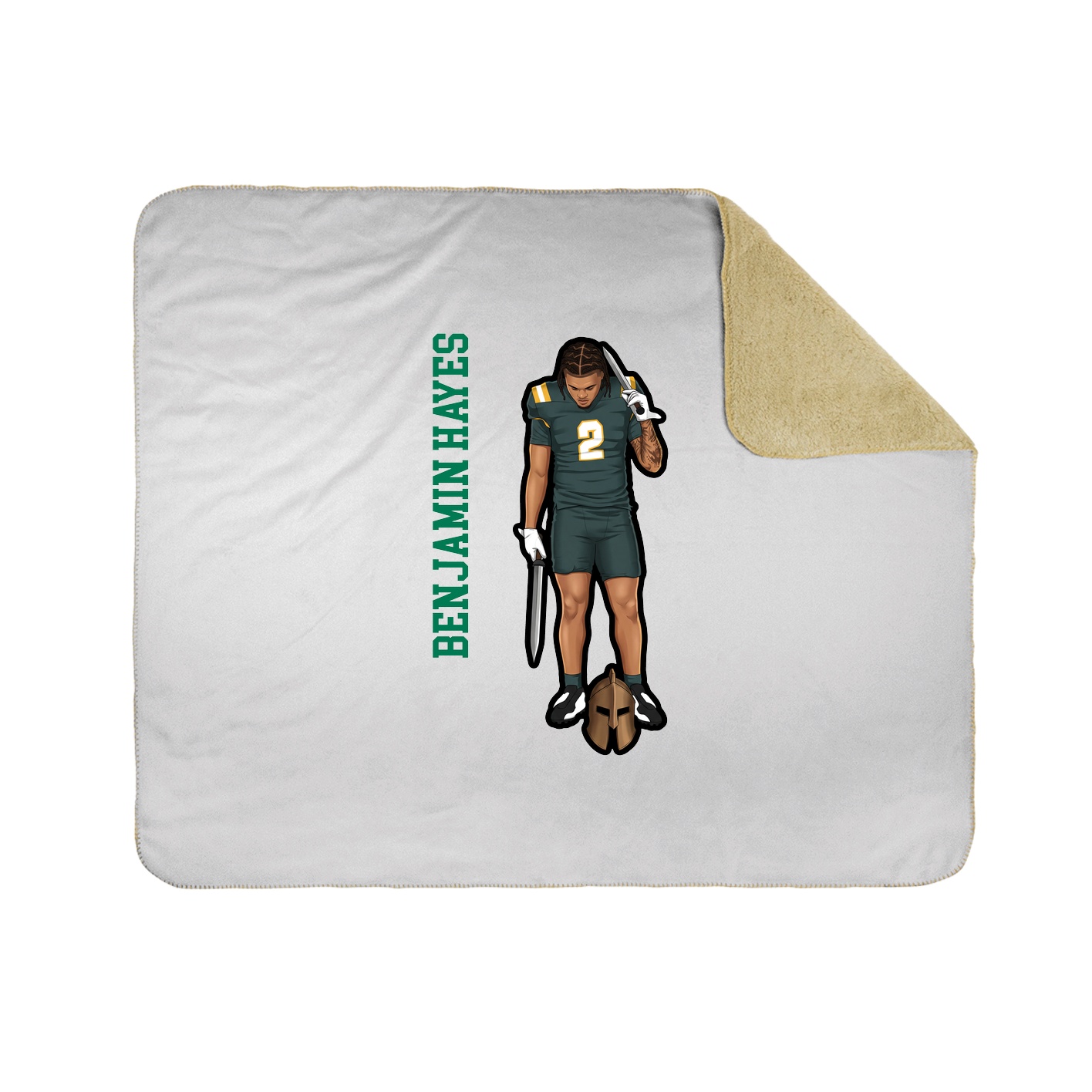 Throw Blanket — Name Vertical in White