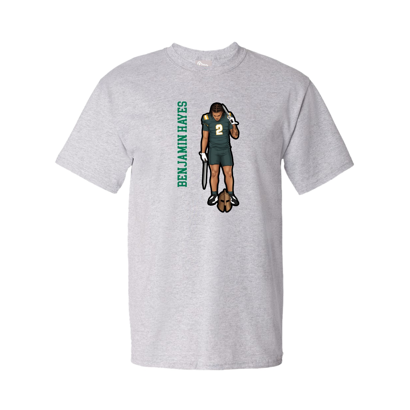 Tee — Name Vertical in Grey