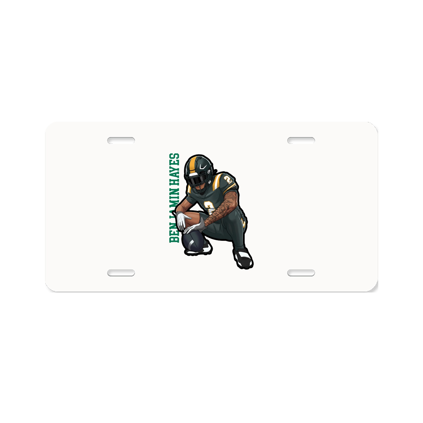 License Plate — Name Vertical in Classic