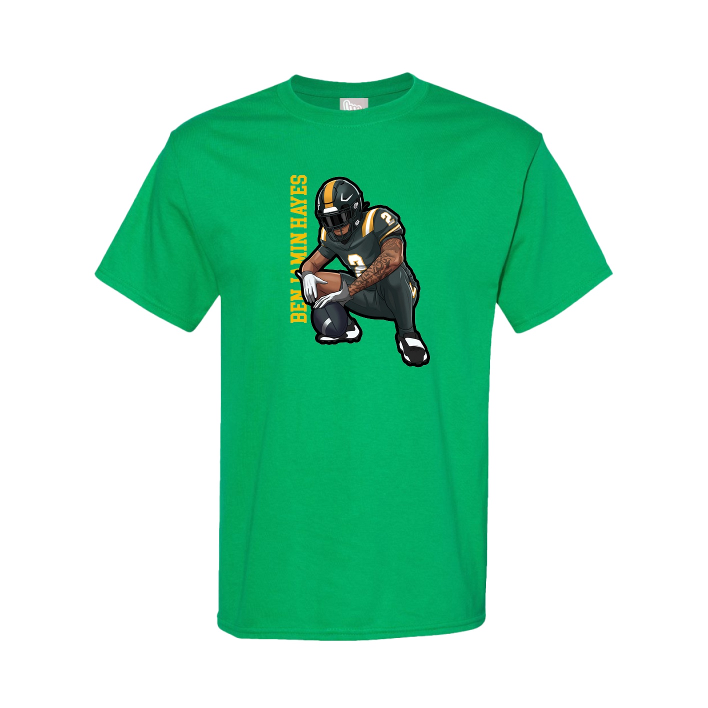 Tee — Name Vertical in Green
