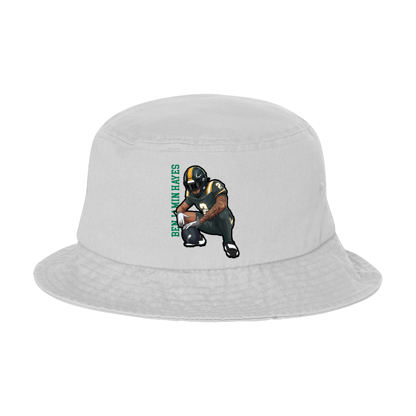 Bucket Cap — Name Vertical in White