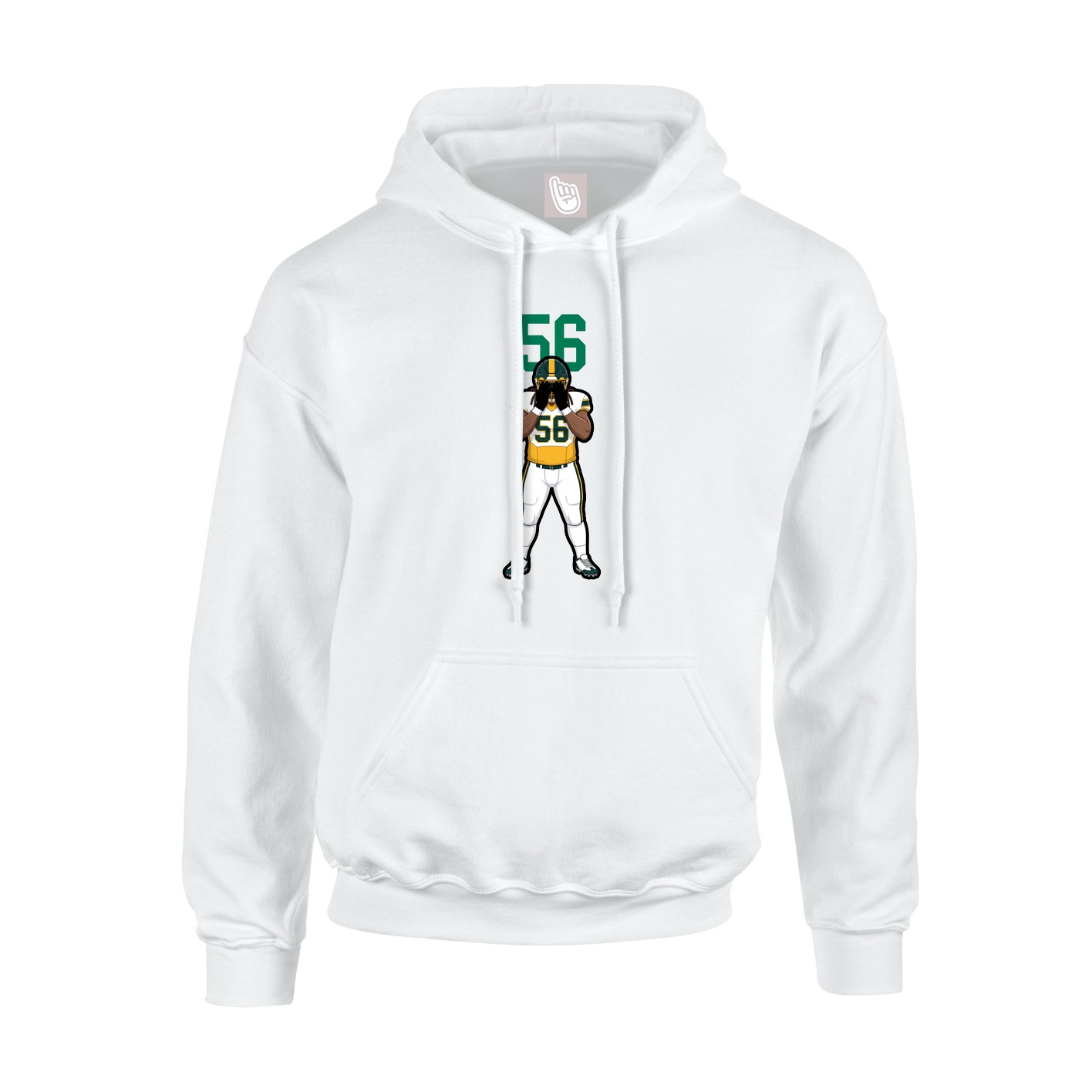 Youth Hoodie — Number Top in White