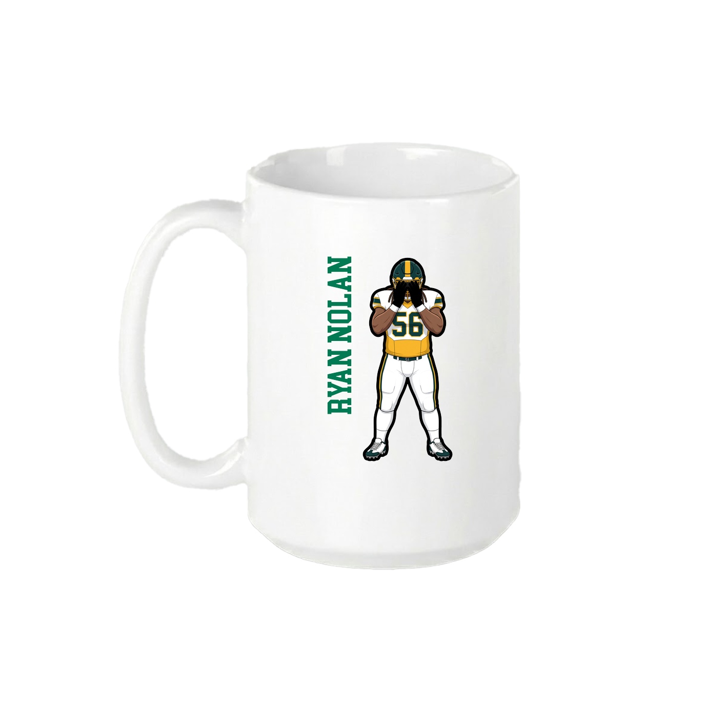 15oz Coffee Mug — Name Vertical in White