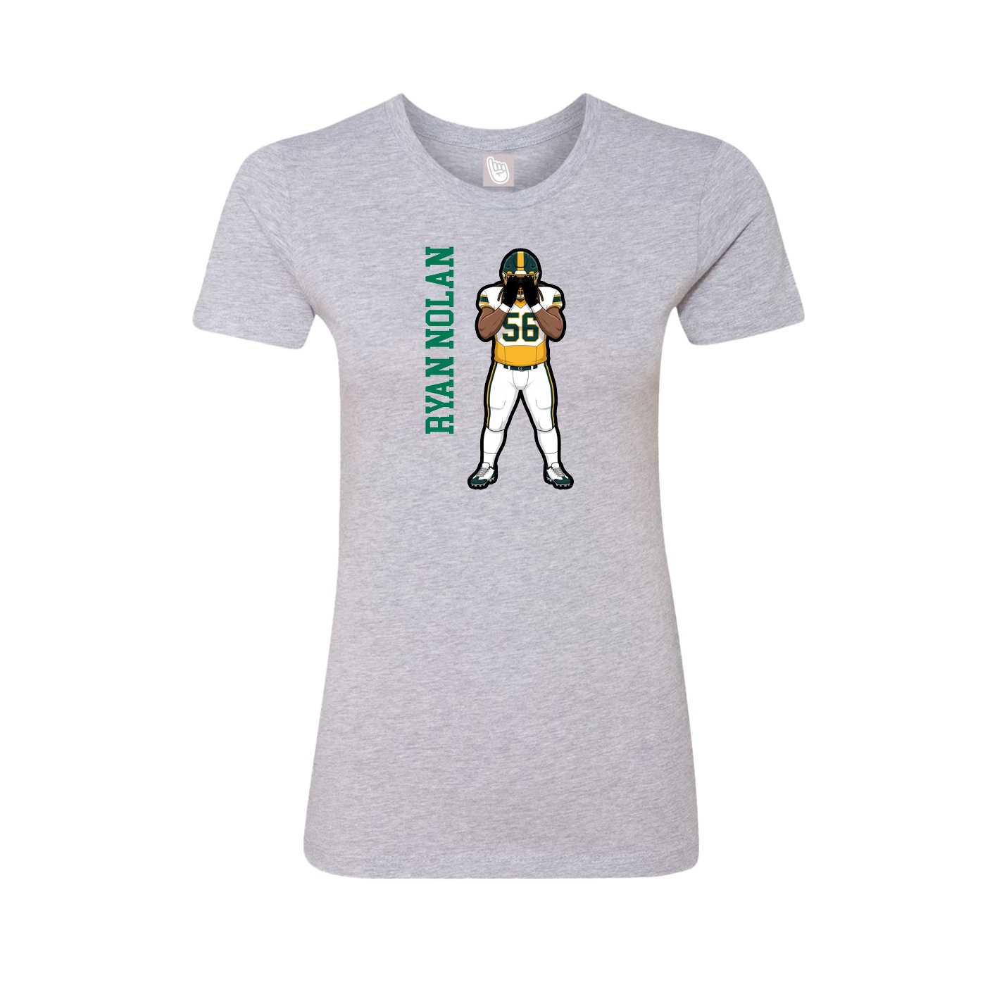 Womens Tee — Name Vertical in Grey