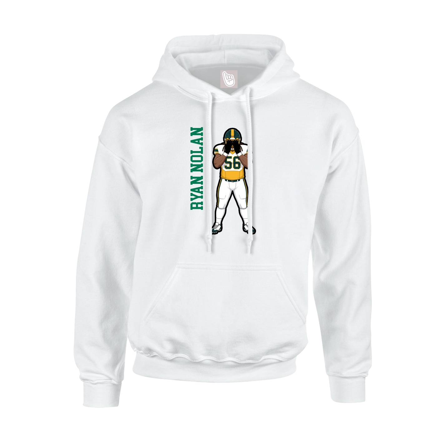 Hoodie — Name Vertical in White