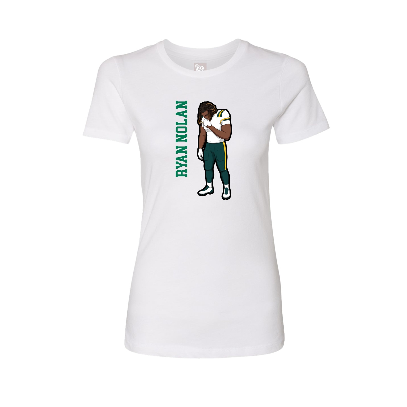 Womens Tee — Name Vertical in White