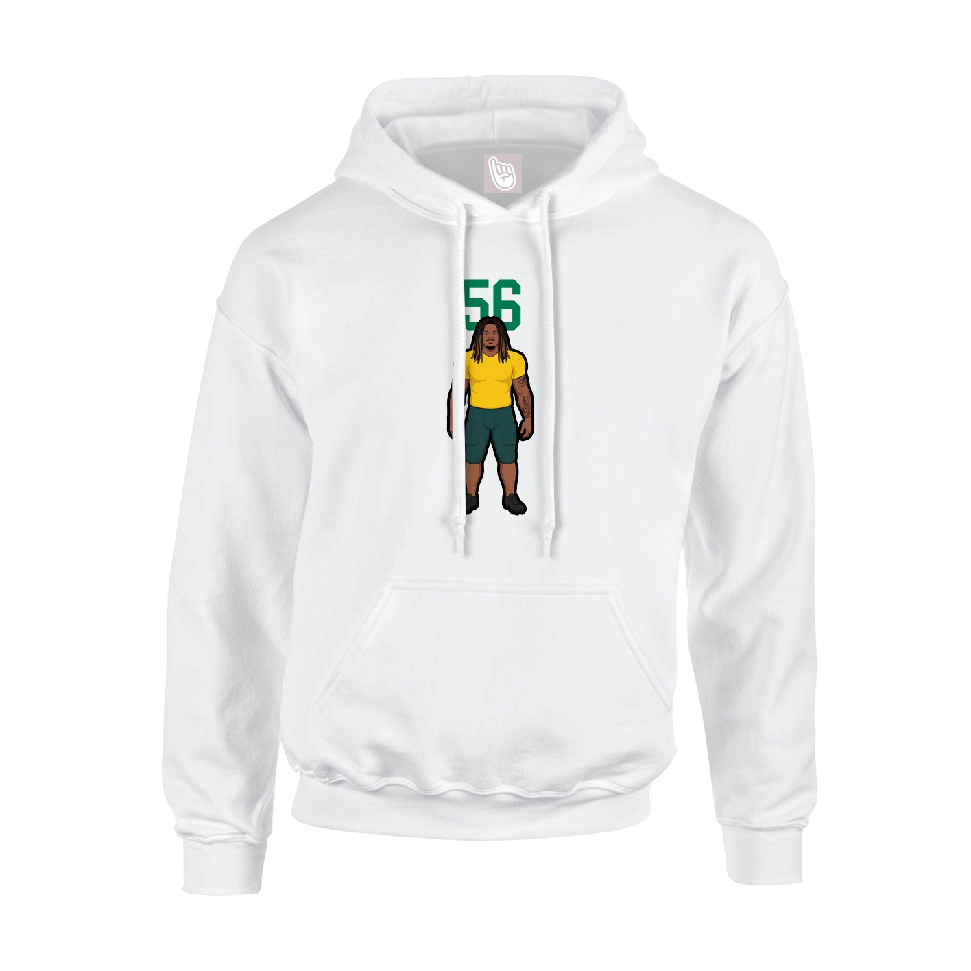 Youth Hoodie — Number Top in White