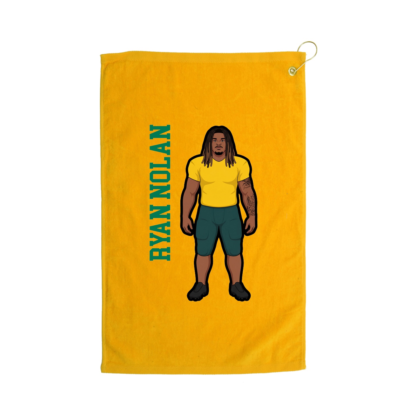 Golf Towel — Name Vertical in Gold