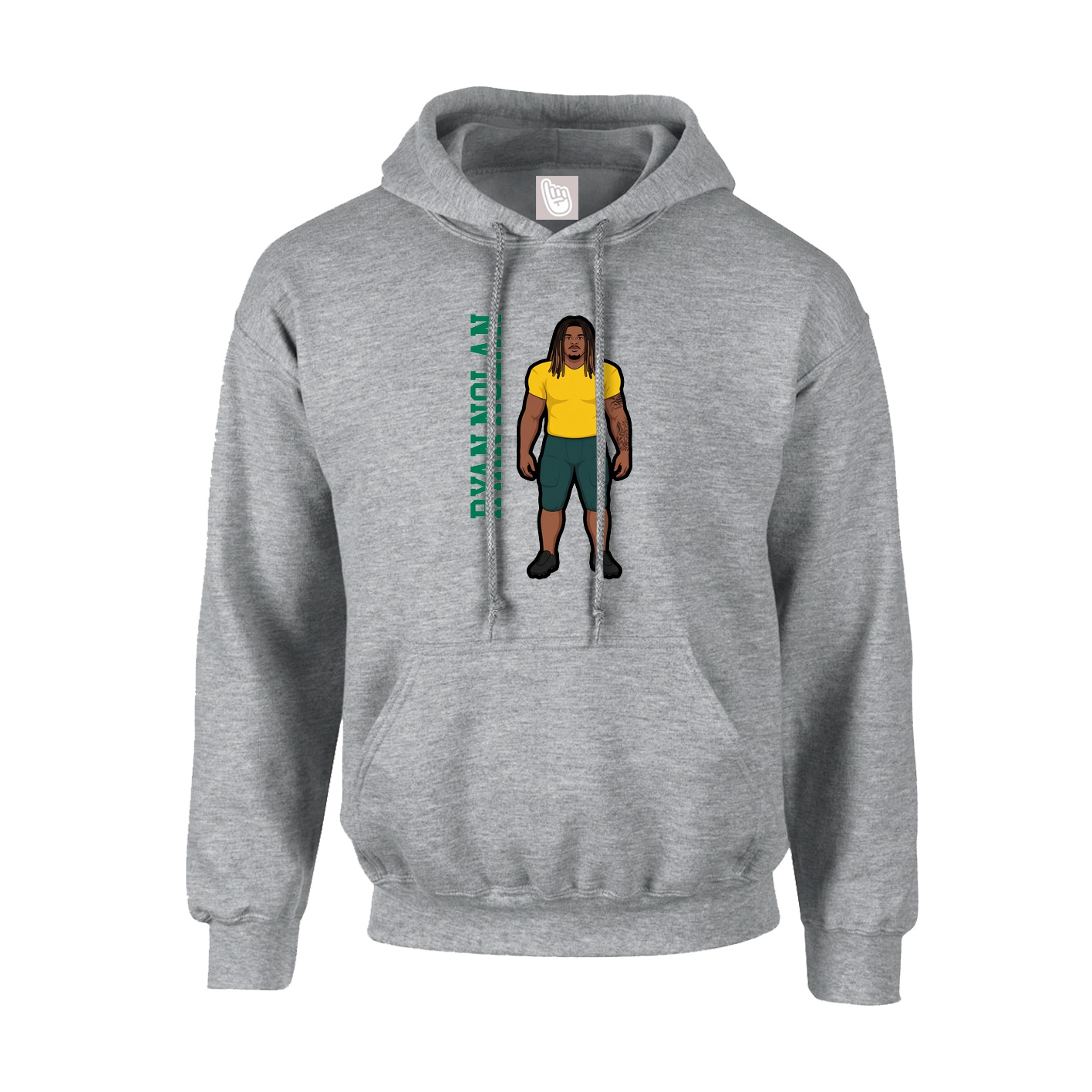 Youth Hoodie — Name Vertical in Grey
