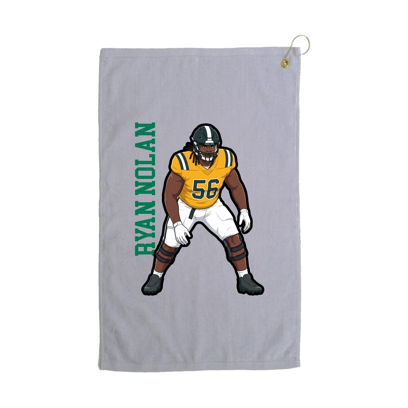 Golf Towel — Name Vertical in Grey