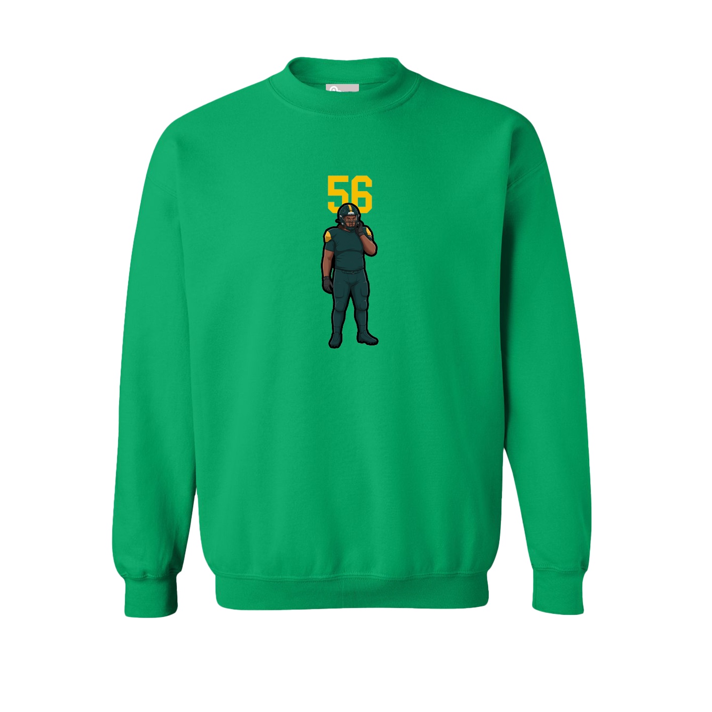 Fleece Crew — Number Top in Green