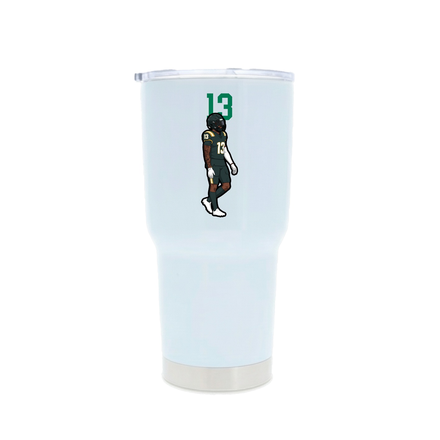 30oz Stainless Steel Tumbler — Number Top in White