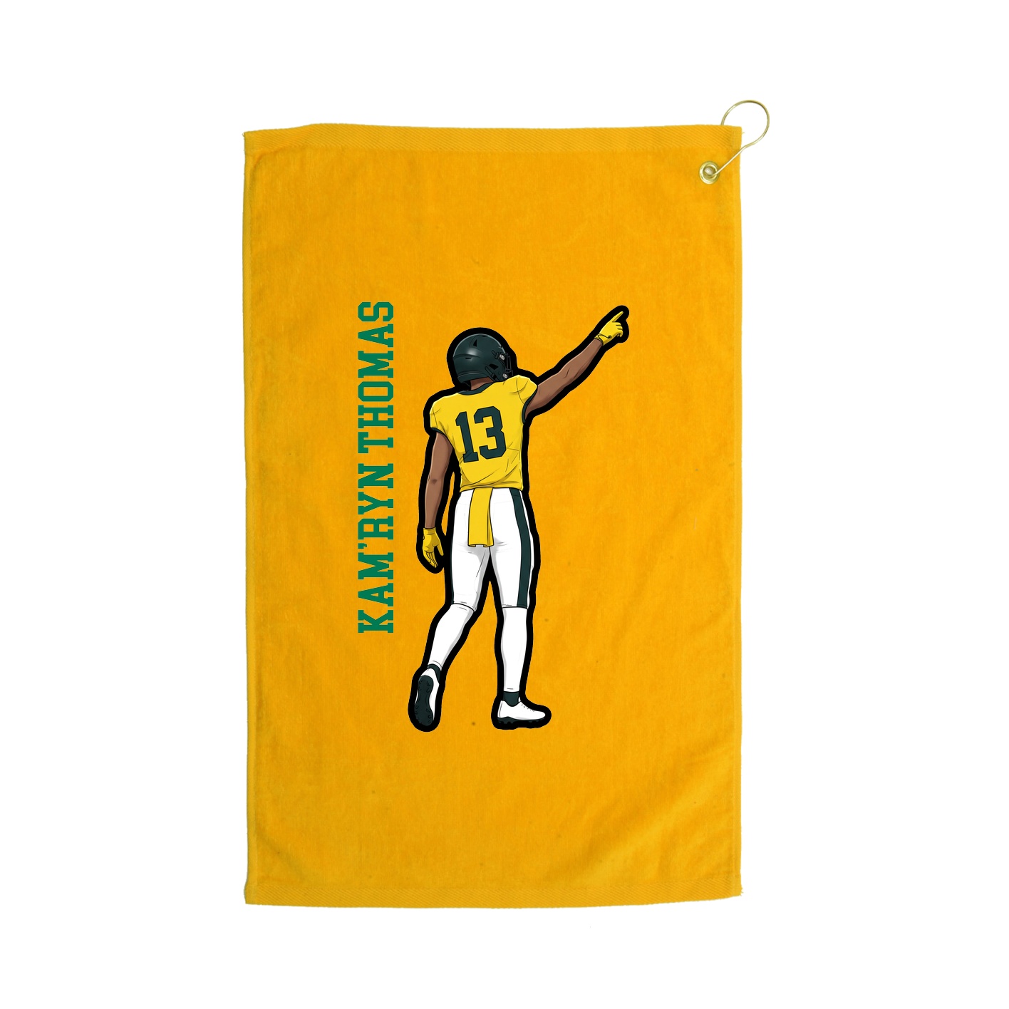 Golf Towel — Name Vertical in Gold