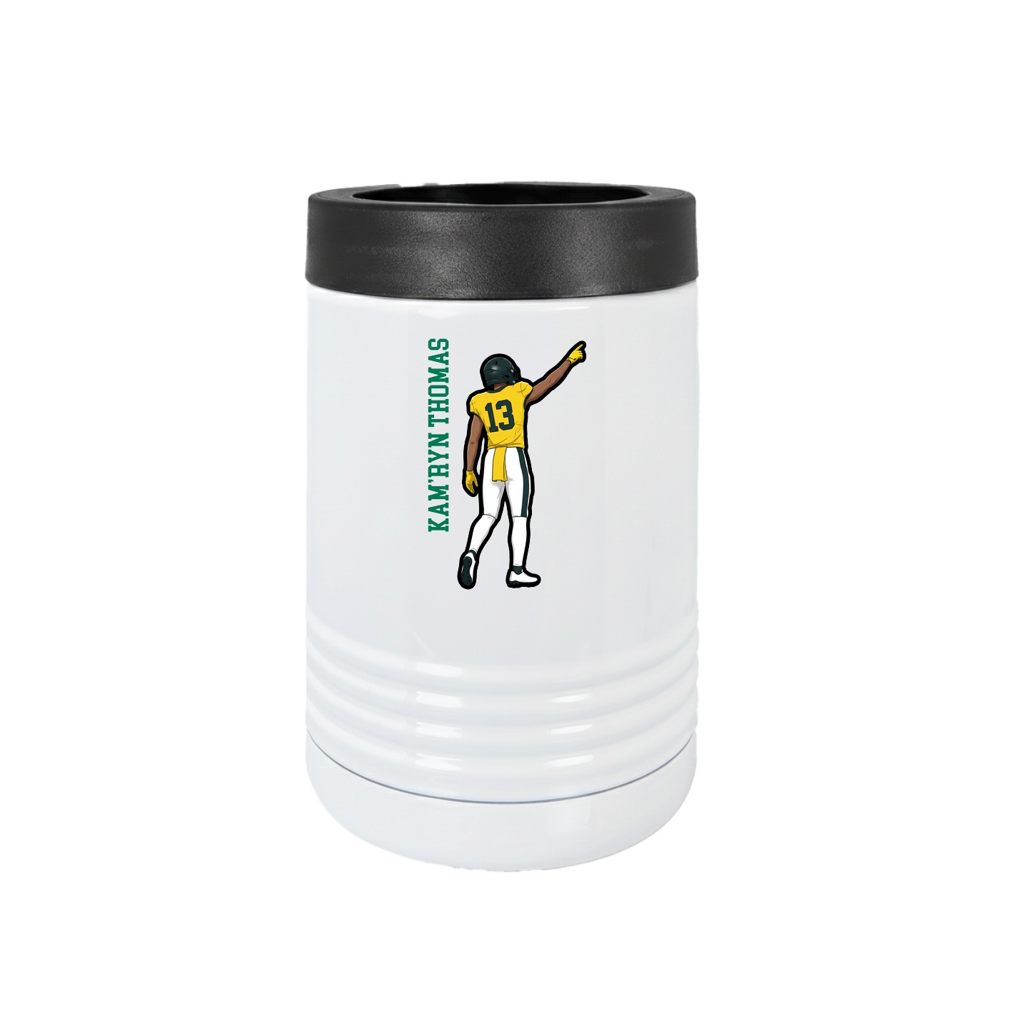 Beverage Holder — Name Vertical in White